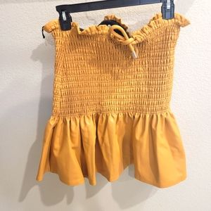 A.L.C.Jenny Smocked Vegan Leather Mini Skirt